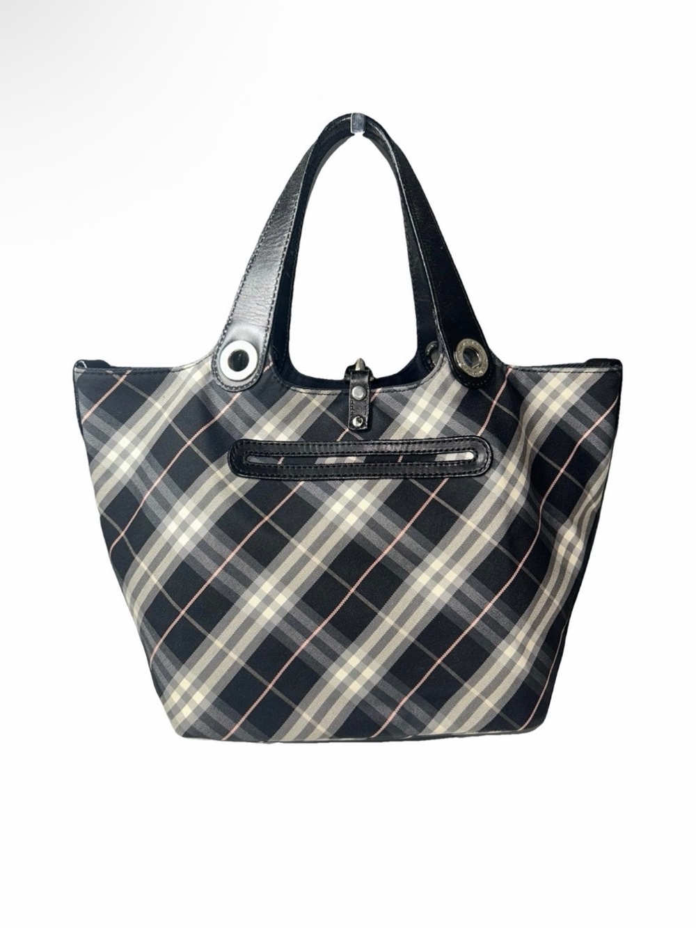 Burberry London Black Check Reversible Cloth Tote Bag